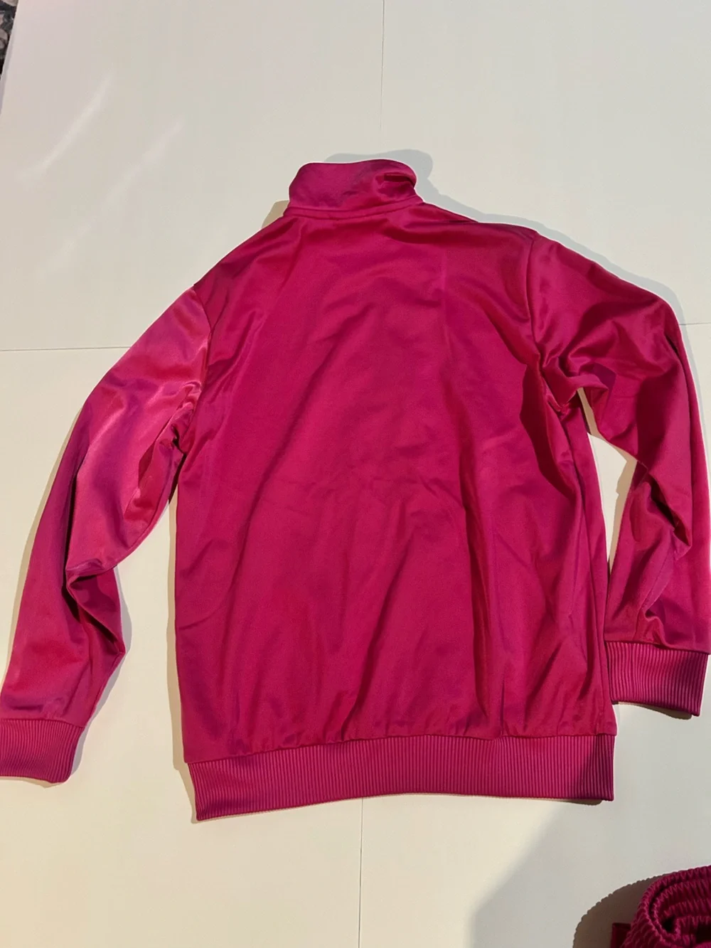 adidas Fuchsia Pink Three-Stripe Track Jacket and Pants Set
